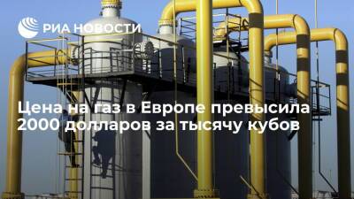 Цены фьючерсов на газ в Европе превысили 2000 долларов за тысячу кубов после падения - ria.ru - Москва - Лондон - Европа - Азия