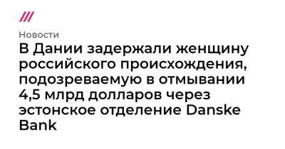 В Дании задержали женщину российского происхождения, подозреваемую в отмывании 4,5 млрд долларов через эстонское отделение Danske Bank - tvrain.ru - Англия - Эстония - Дания