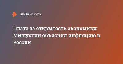 Михаил Мишустин - Плата за открытость экономики: Мишустин объяснил инфляцию в России - ren.tv - Россия