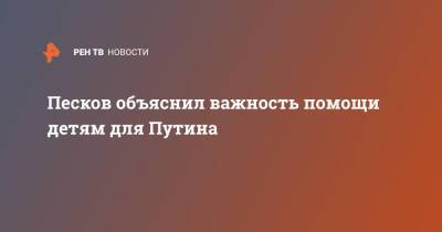 Владимир Путин - Дмитрий Песков - Песков объяснил важность помощи детям для Путина - ren.tv - Россия
