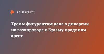 Нариман Джелялов - Троим фигурантам дела о диверсии на газопроводе в Крыму продлили арест - ren.tv - Россия - Крым