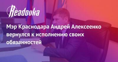 Андрей Алексеенко - Мэр Краснодара Андрей Алексеенко вернулся к исполнению своих обязанностей - readovka.ru - Краснодар
