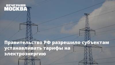 Правительство РФ разрешило субъектам устанавливать тарифы на электроэнергию - vm.ru - Россия