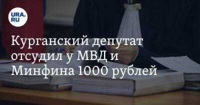 Курганский депутат отсудил у МВД и Минфина 1000 рублей - ura.news - Россия - Курганская обл.