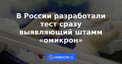 В России разработали тест сразу выявляющий штамм «омикрон» - news.mail.ru - Россия