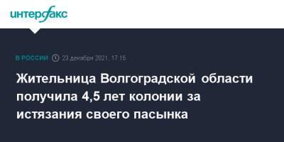 Жительница Волгоградской области получила 4,5 лет колонии за истязания своего пасынка - interfax.ru - Москва - Волгоградская обл.