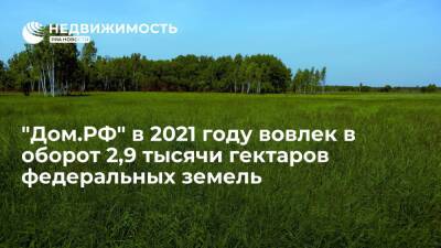 Компания "Дом.РФ" в 2021 году вовлекла в оборот 2,9 тысячи гектаров федеральных земель - realty.ria.ru - Москва