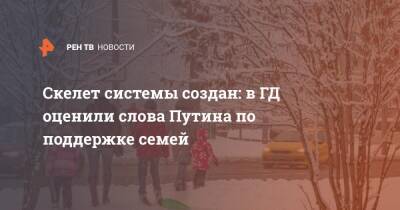Владимир Путин - Татьяна Буцкая - Скелет системы создан: в ГД оценили слова Путина по поддержке семей - ren.tv - Россия