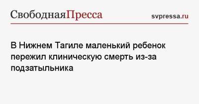 В Нижнем Тагиле маленький ребенок пережил клиническую смерть из-за подзатыльника - svpressa.ru - Башкирия - Санкт-Петербург - Казань - Хабаровск