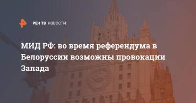 Алексей Полищук - МИД РФ: во время референдума в Белоруссии возможны провокации Запада - ren.tv - Россия - Белоруссия - Конституция - Запад