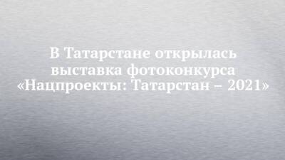 В Татарстане открылась выставка фотоконкурса «Нацпроекты: Татарстан – 2021» - chelny-izvest.ru - респ. Татарстан - Казань
