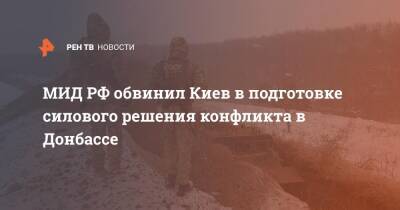 Мария Захарова - Марья Захарова - Денис Шмыгаль - МИД РФ обвинил Киев в подготовке силового решения конфликта в Донбассе - ren.tv - Россия - Украина - Киев