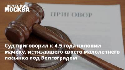 Суд приговорил к 4,5 года колонии мачеху, истязавшего своего малолетнего пасынка под Волгоградом - vm.ru - Волгоград - Волгоградская обл.