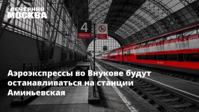 Аэроэкспрессы во Внукове будут останавливаться на станции Аминьевская - vm.ru