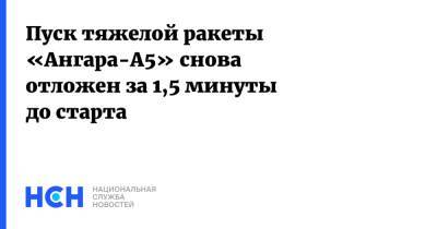 Пуск тяжелой ракеты «Ангара-А5» снова отложен за 1,5 минуты до старта - nsn.fm - Россия - Архангельская обл. - Минобороны