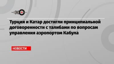 Турция и Катар достигли принципиальной договоренности с талибами по вопросам управления аэропортом Кабула - echo.msk.ru - Россия - Турция - Афганистан - Катар - Кабул