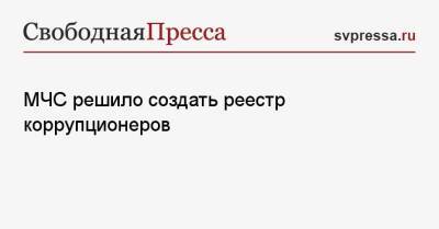 МЧС решило создать реестр коррупционеров - svpressa.ru - Россия