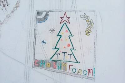 В Троицке студенты нарисовали новогоднюю открытку 120 метров в длину - chel.mk.ru