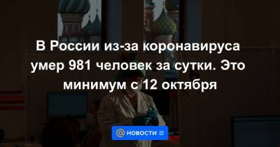 В России из-за коронавируса умер 981 человек за сутки. Это минимум с 12 октября - news.mail.ru - Россия - Красноярский край - Санкт-Петербург - Краснодарский край - Московская обл. - Свердловская обл.