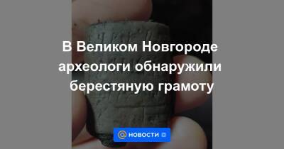 В Великом Новгороде археологи обнаружили берестяную грамоту - news.mail.ru - Россия - Великий Новгород