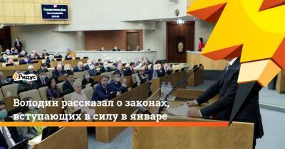 Вячеслав Володин - Володин рассказал о законах, вступающих в силу в январе - ridus.ru