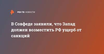 В Совфеде заявили, что Запад должен возместить РФ ущерб от санкций - ren.tv - Россия