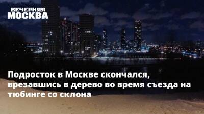 Пятнадцатилетний юноша в Москве скончался после столкновения с деревом во время катания с горки - vm.ru - Москва - Скончался