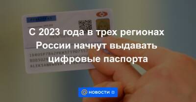С 2023 года в трех регионах России начнут выдавать цифровые паспорта - news.mail.ru - Москва - Россия