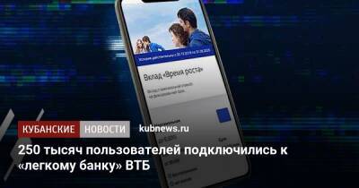 250 тысяч пользователей подключились к «легкому банку» ВТБ - kubnews.ru