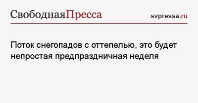 Поток снегопадов с оттепелью, это будет непростая предпраздничная неделя - svpressa.ru - Московская обл. - Тверь - Вологда - Великий Новгород