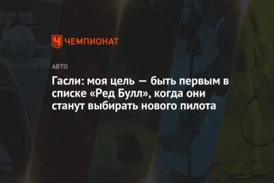 Максим Ферстаппен - Гасли: моя цель — быть первым в списке «Ред Булл», когда они станут выбирать нового пилота - championat.com