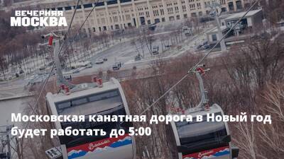 Московская канатная дорога в Новый год будет работать до 5:00 - vm.ru - Москва - Москва
