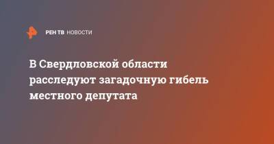 В Свердловской области расследуют загадочную гибель местного депутата - ren.tv - Россия - Свердловская обл.