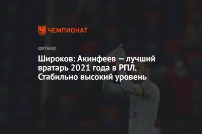 Андрей Панков - Роман Широков - Широков: Акинфеев — лучший вратарь 2021 года в РПЛ. Стабильно высокий уровень - championat.com - Москва - Россия