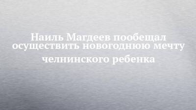 Наиль Магдеев - Наиль Магдеев пообещал осуществить новогоднюю мечту челнинского ребенка - chelny-izvest.ru - Набережные Челны