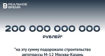 Марат Хуснуллин - Строительство автобана М-12 от Москвы до Казани подорожало на 200 млрд рублей — это много или мало? - realnoevremya.ru - Москва - Екатеринбург - респ. Татарстан - Казань - Татарстан