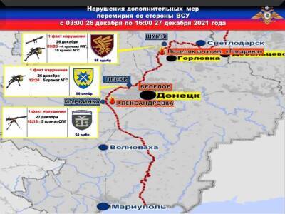 Украинские каратели два раза обстреляли территорию ДНР - news-front.info - ДНР - населенный пункт Пески - населенный пункт Марьинка - населенный пункт Шумы - населенный пункт Веселое