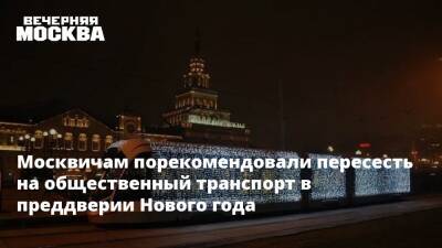 Москвичам порекомендовали пересесть на общественный транспорт в преддверии Нового года - vm.ru - Москва - Москва