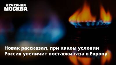 Александр Новак - Новак рассказал, при каком условии Россия увеличит поставки газа в Европу - vm.ru - Россия - Европа