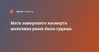 Мать замерзшего насмерть мальчика ранее была судима - ren.tv - Московская обл. - Московская область