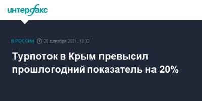 Сергей Аксенов - Турпоток в Крым превысил прошлогодний показатель на 20% - interfax.ru - Москва - Россия - Крым - Крым