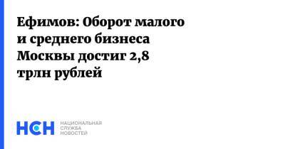 Владимир Ефимов - Ефимов: Оборот малого и среднего бизнеса Москвы достиг 2,8 трлн рублей - nsn.fm - Москва