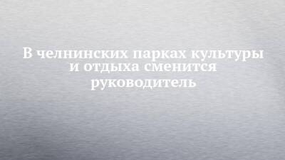 В челнинских парках культуры и отдыха сменится руководитель - chelny-izvest.ru - Казань - Рим