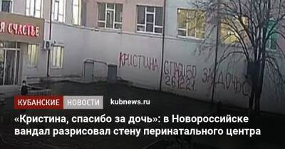 «Кристина, спасибо за дочь»: в Новороссийске вандал разрисовал стену перинатального центра - kubnews.ru - Сочи - Краснодарский край - Новороссийск - Новороссийск