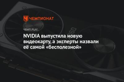 NVIDIA выпустила новую видеокарту, а эксперты назвали её самой «бесполезной» - championat.com