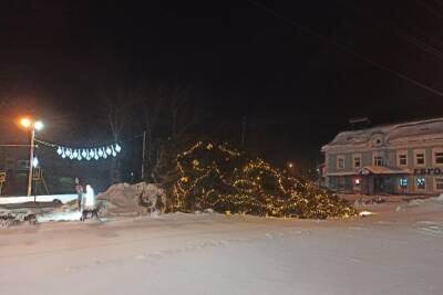 В Шуе новогодняя ель не устояла под порывами ветра - mkivanovo.ru