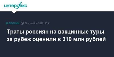 Майя Ломидзе - Траты россиян на вакцинные туры за рубеж оценили в 310 млн рублей - smartmoney.one - Москва - Россия - Москва