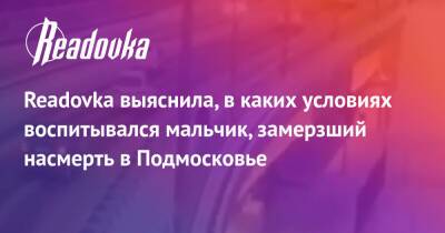 Readovka выяснила, в каких условиях воспитывался мальчик, замерзший насмерть в Подмосковье - readovka.news - Московская обл.