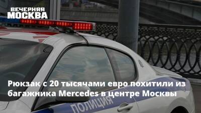 Рюкзак с 20 тысячами евро похитили из багажника Mercedes в центре Москвы - vm.ru - Москва - Москва