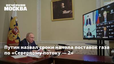 Владимир Путин - Владимир Чижов - Путин назвал сроки начала поставок газа по «Северному потоку — 2» - vm.ru - Россия - Германия